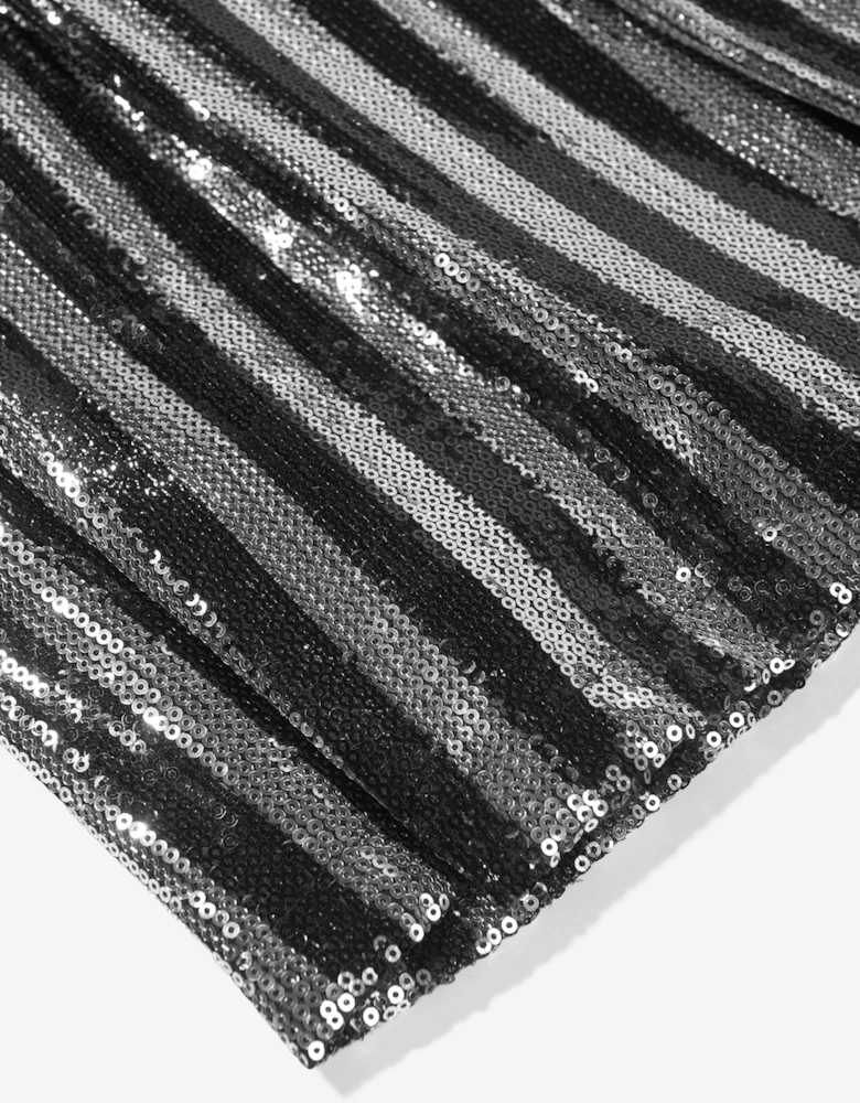 Girls Pleated Skirt in Silver