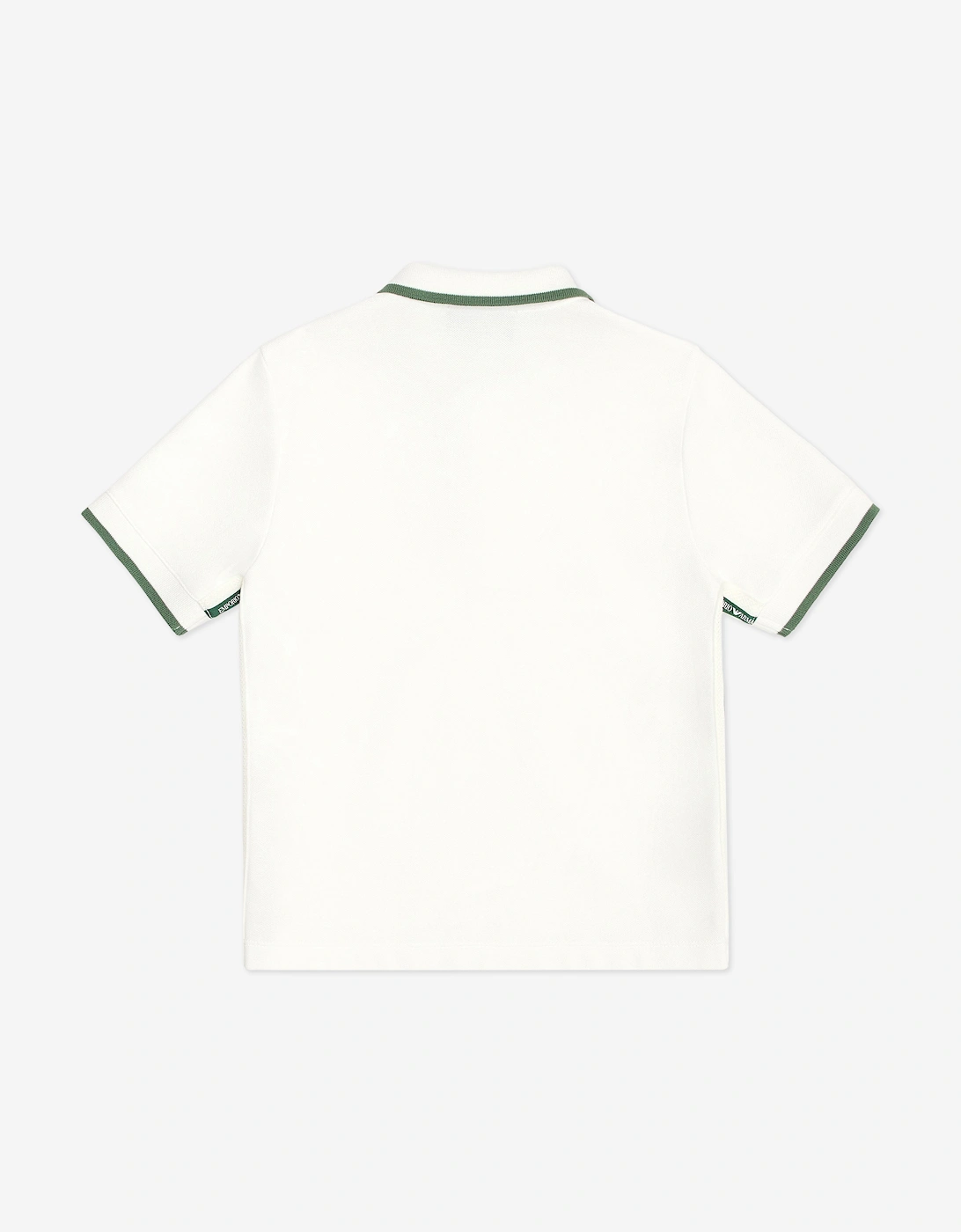 Boys Logo Tape Polo Shirt in Ivory