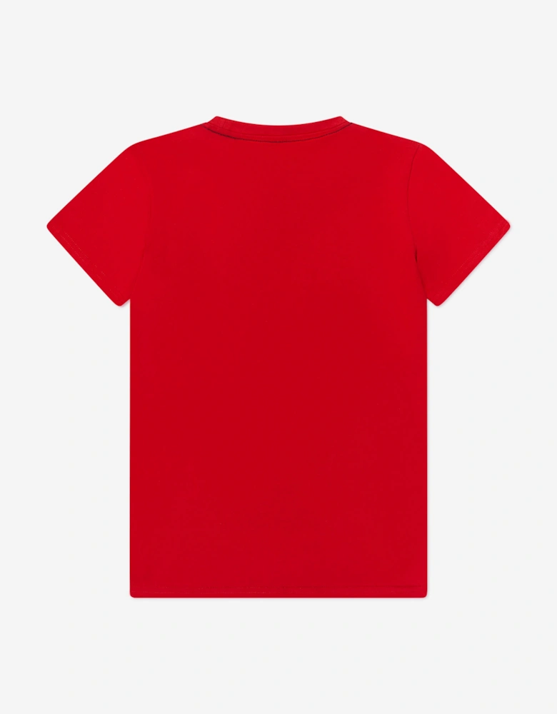 Boys Logo Print T-Shirt in Red