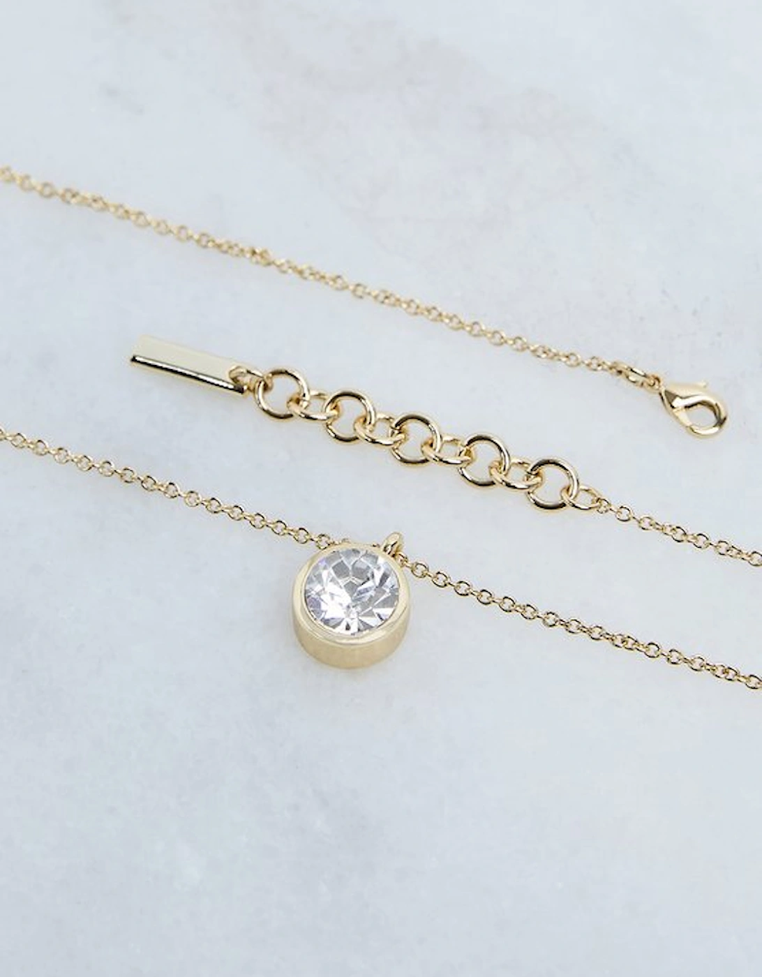 14kt Gold Plated Hand Set European Crystal Solitaire Pendant