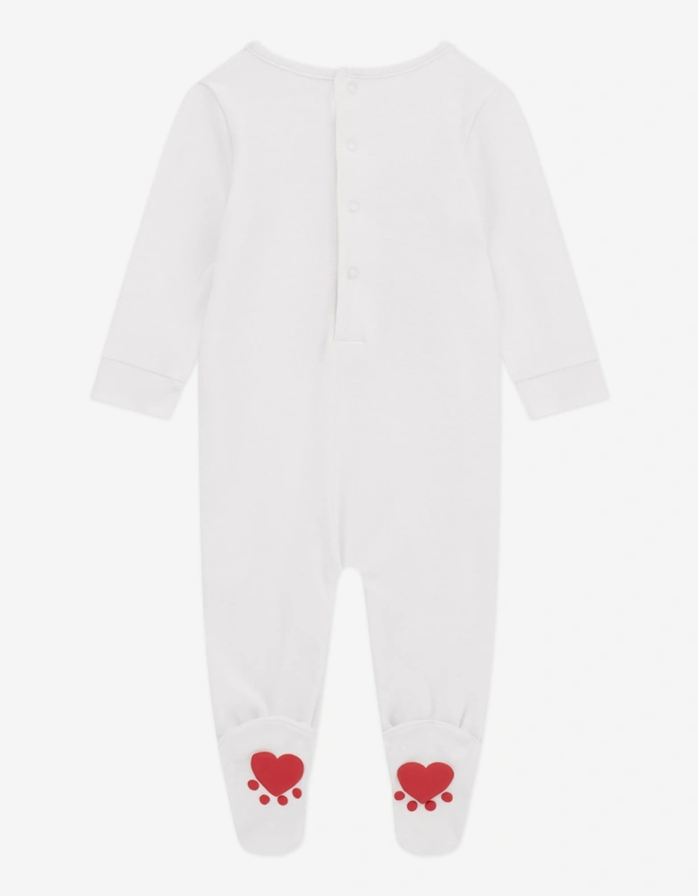 Baby Teddy Bear Babygrow in White