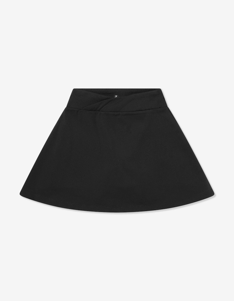 Girls Cross Front Tennis Skort in Black