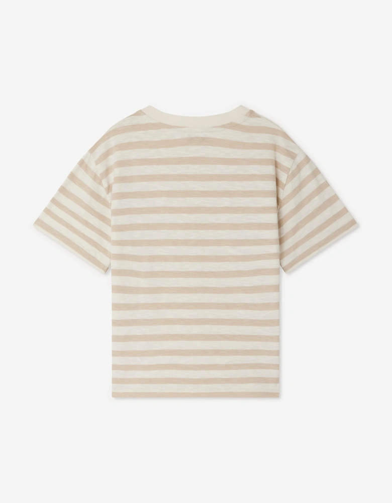Boys Striped Eidan T-Shirt in Beige