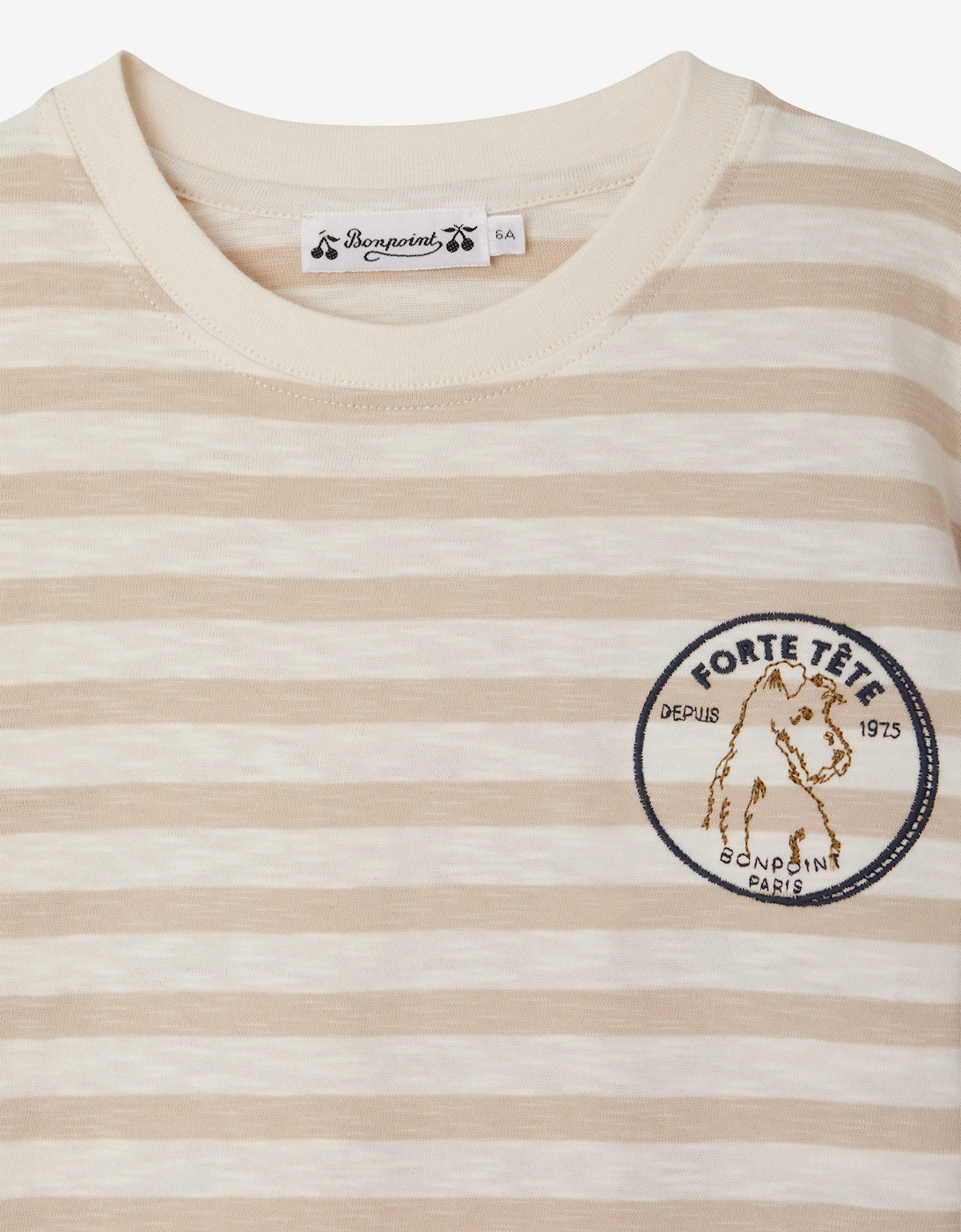 Boys Striped Eidan T-Shirt in Beige