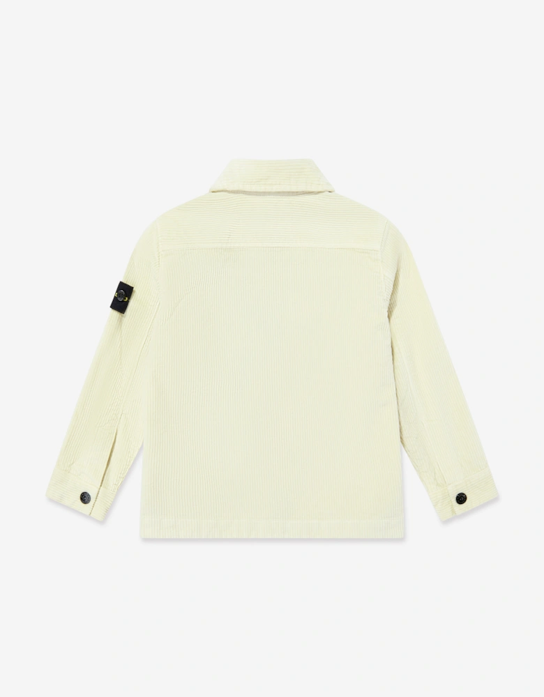 Boys Zip Up Overshirt in Ivory