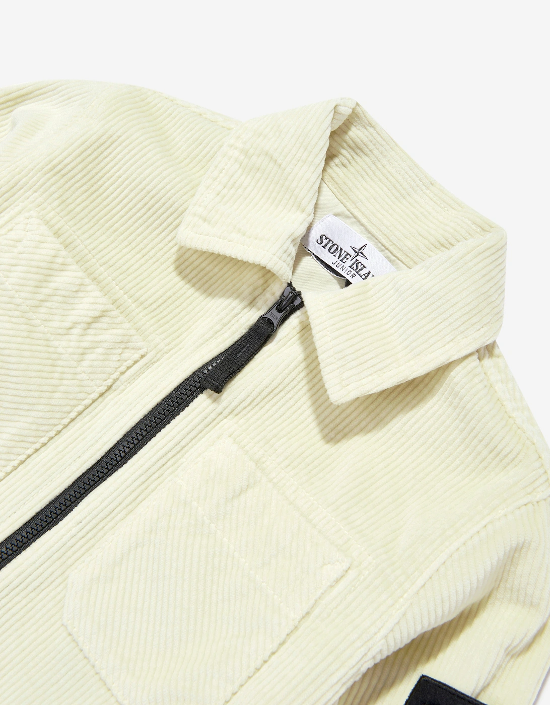 Boys Zip Up Overshirt in Ivory