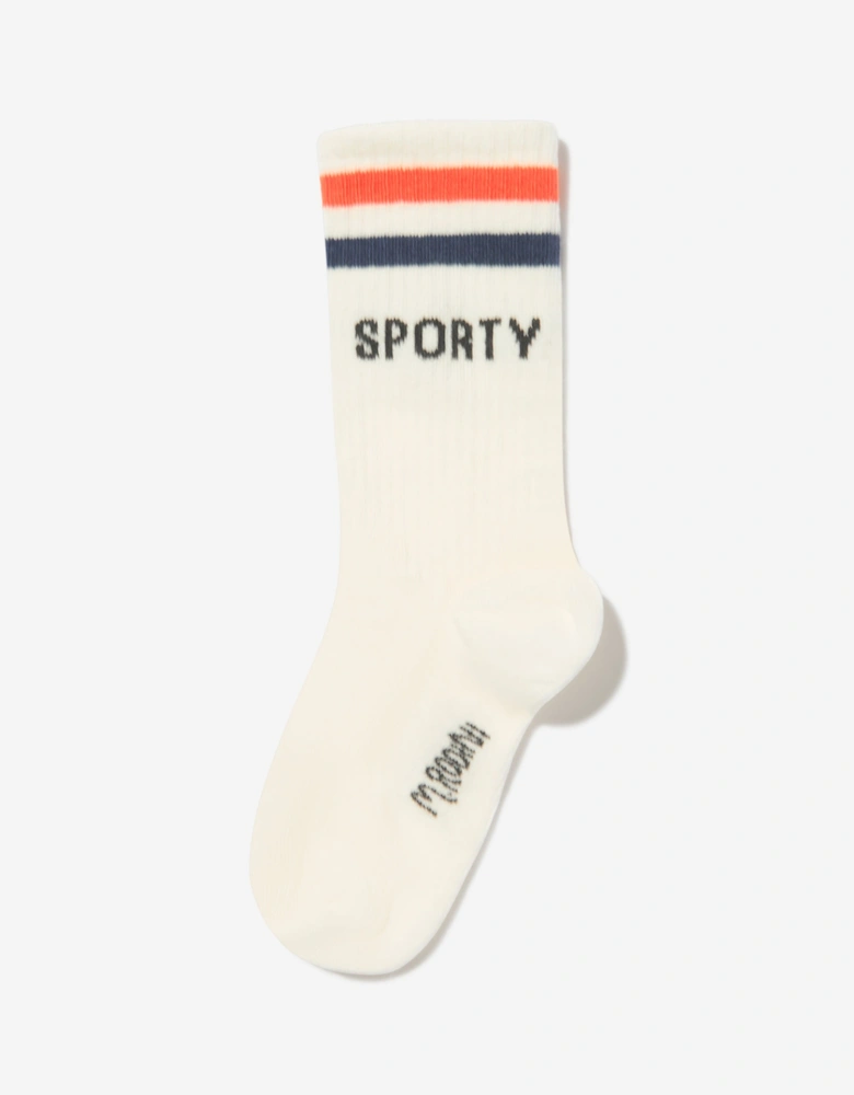 Kids Sporty Socks in White