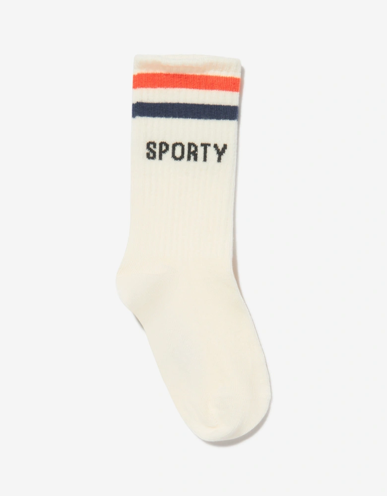 Kids Sporty Socks in White