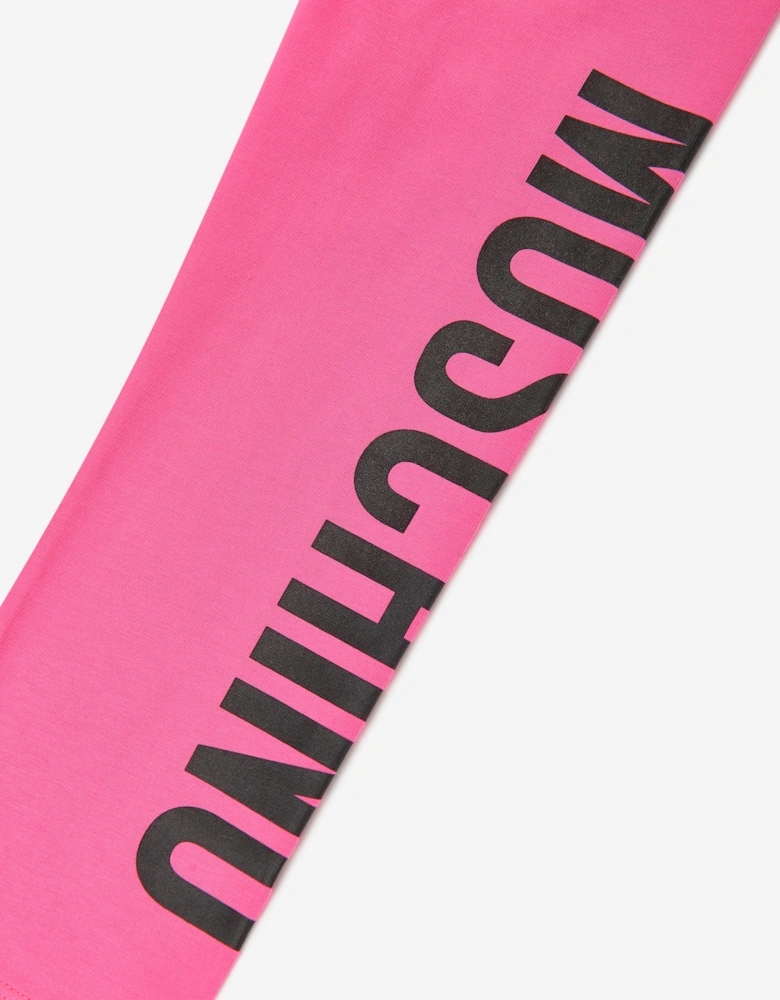 Girls Logo Leggings in Pink