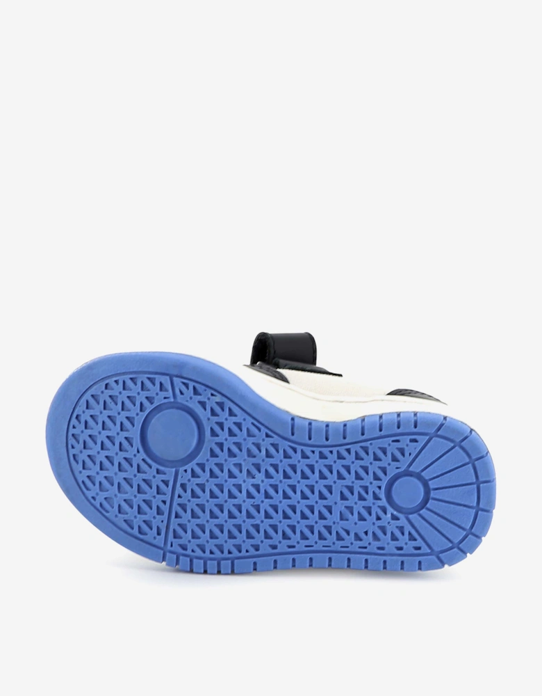 BOSS Boys Leather Logo Trainers in Navy