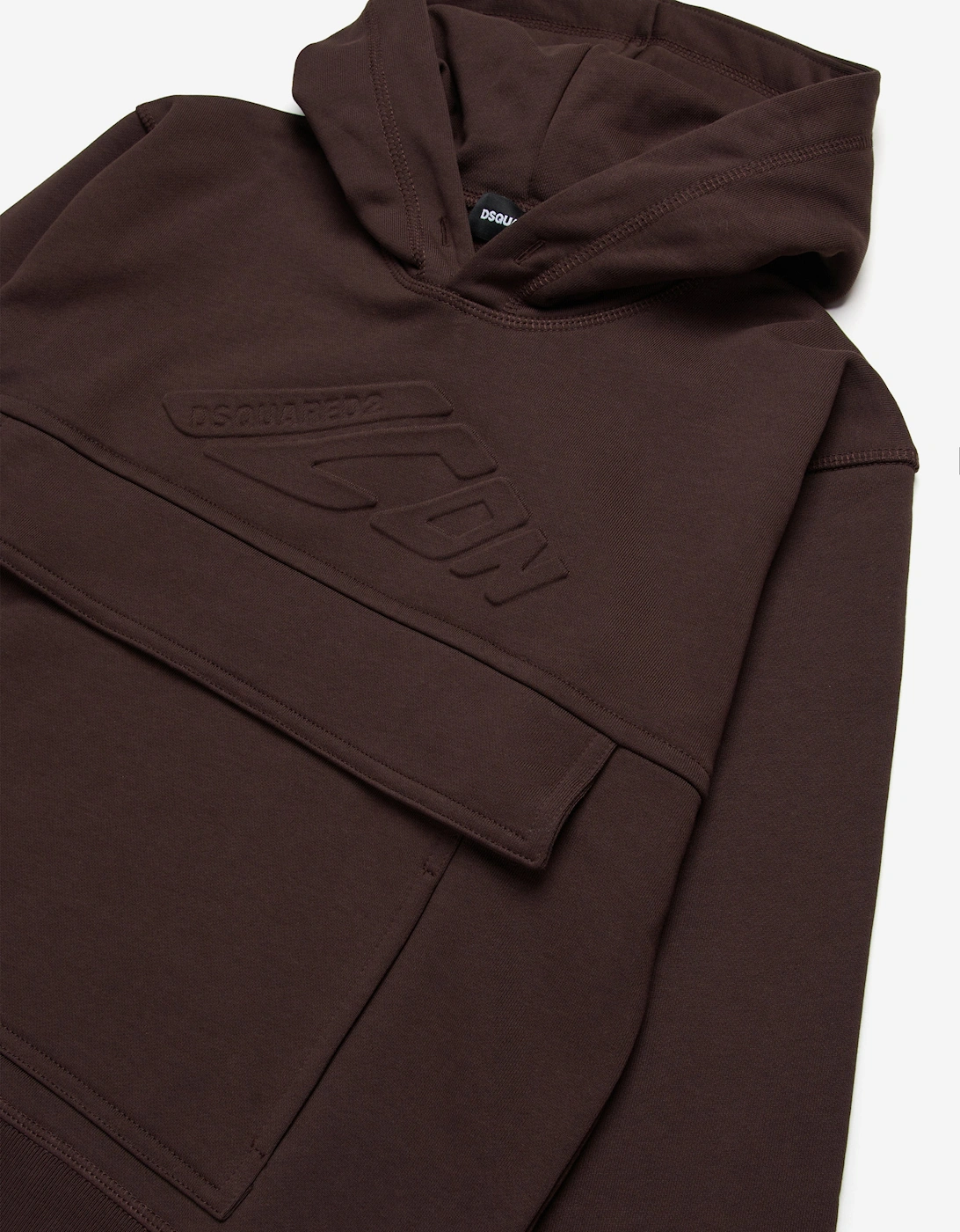 Kids Icon Pocket Hoodie in Brown