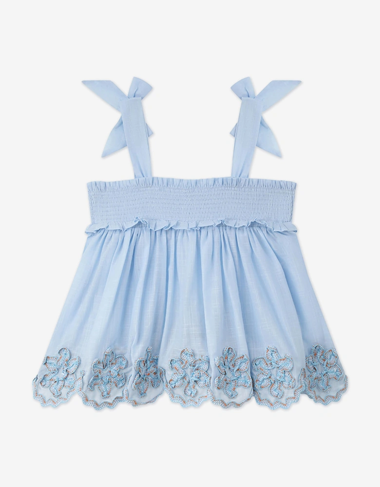 Girls Cascadian Ric Rac Top in Blue