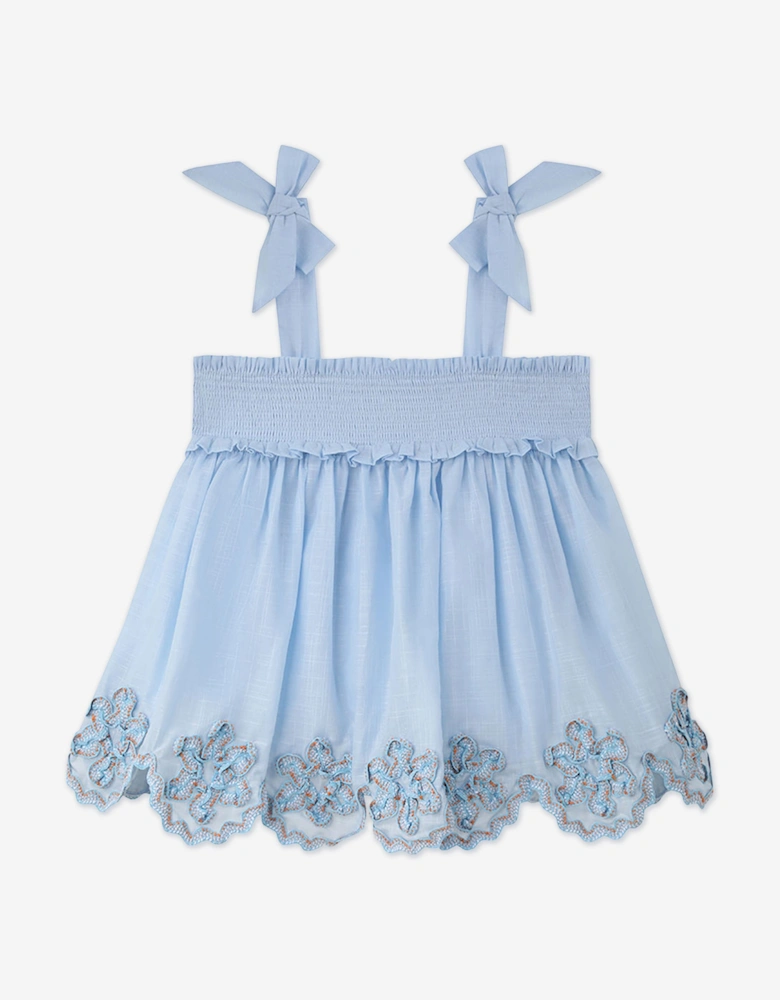 Girls Cascadian Ric Rac Top in Blue