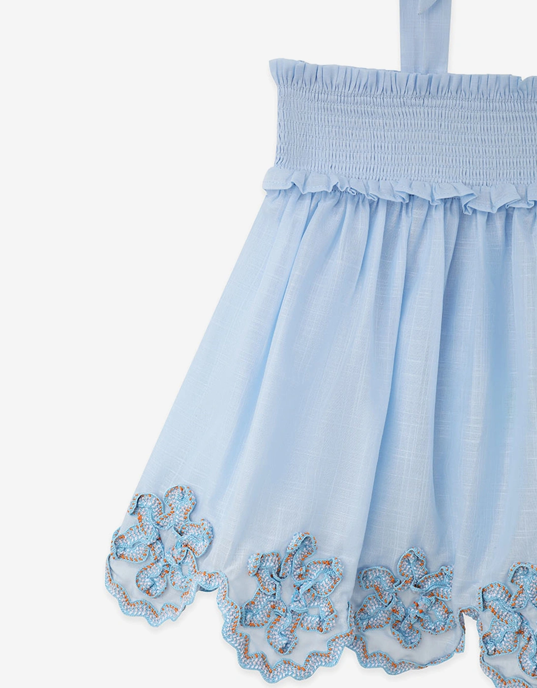 Girls Cascadian Ric Rac Top in Blue