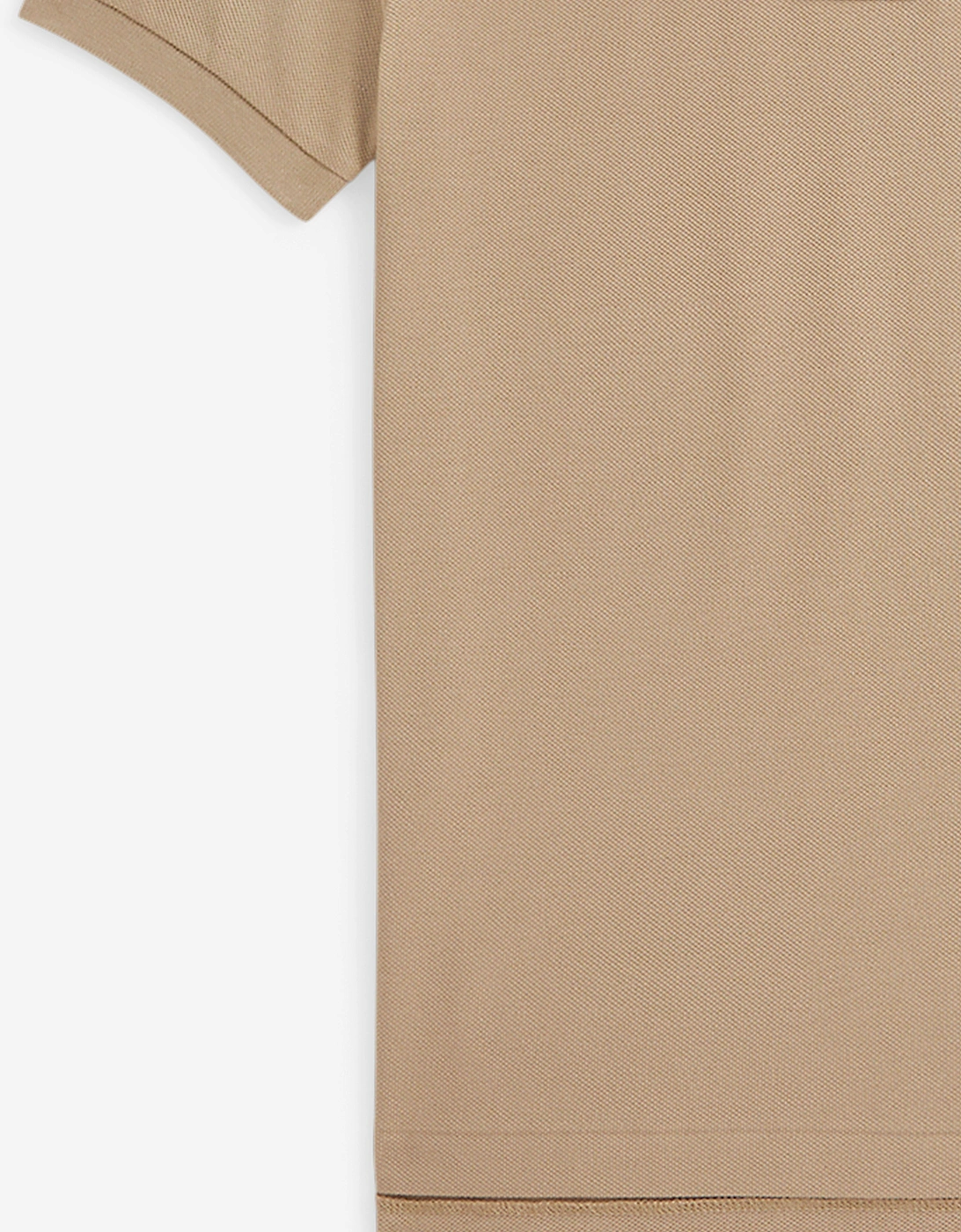 Boys Logo Slim Fit Polo Shirt in Beige