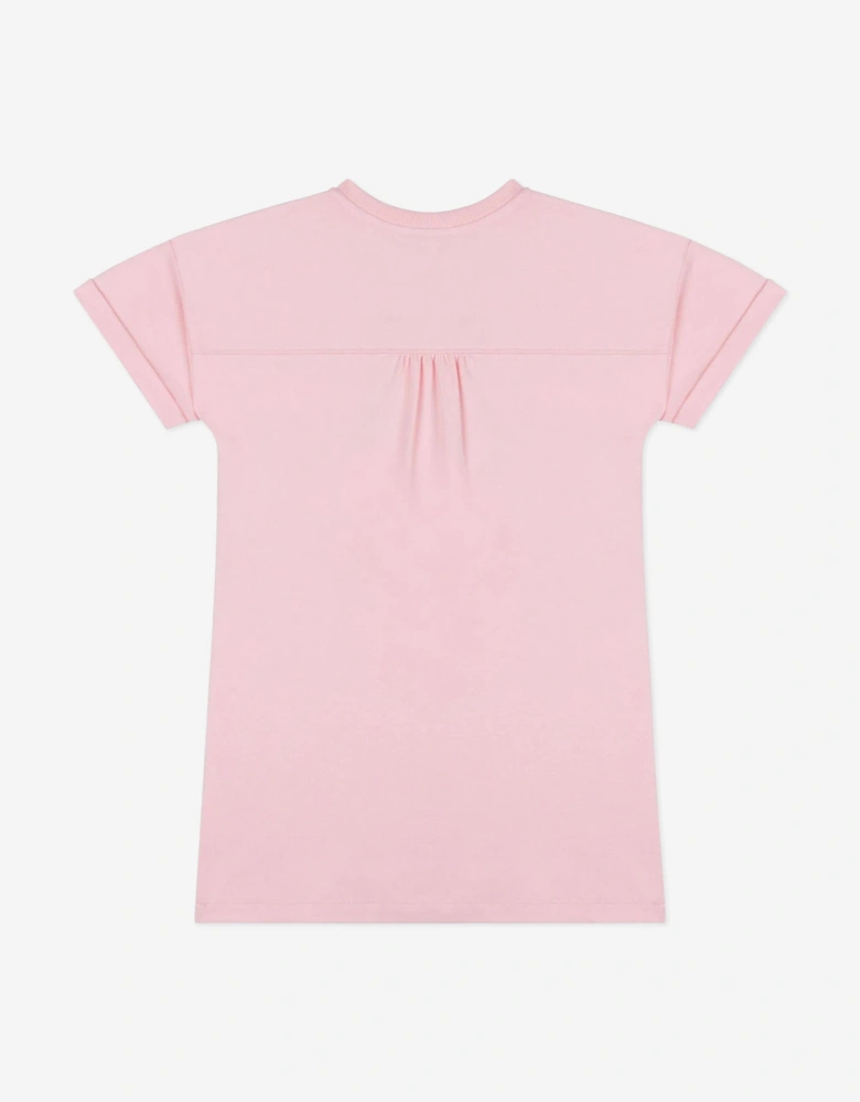 Girls Teddy Bear Logo Dress in Pink