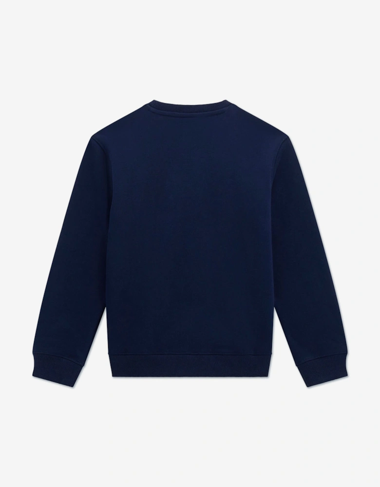Boys Bear Logo Sweatshirt in Navy
