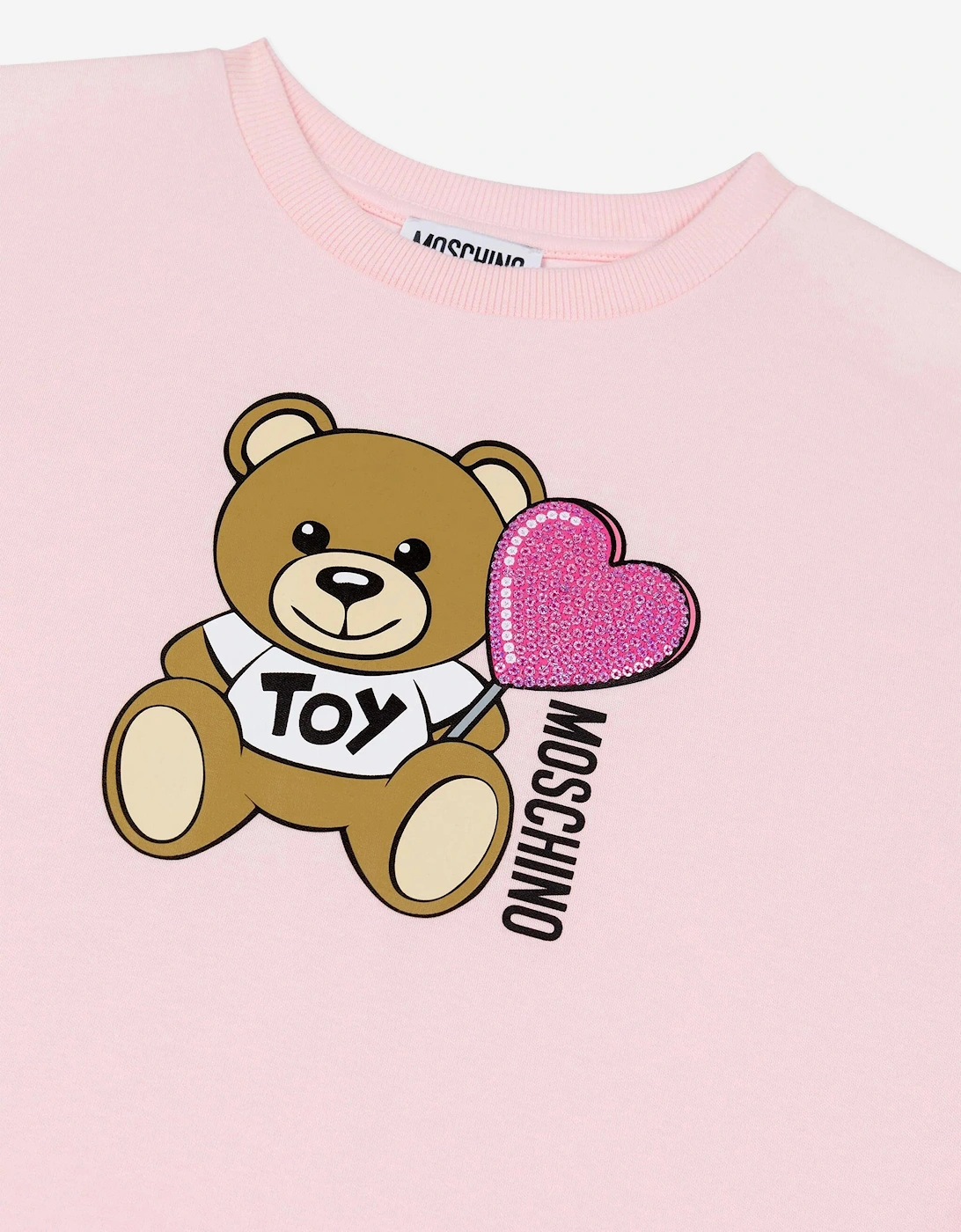 Girls Teddy Bear Logo Dress in Pink
