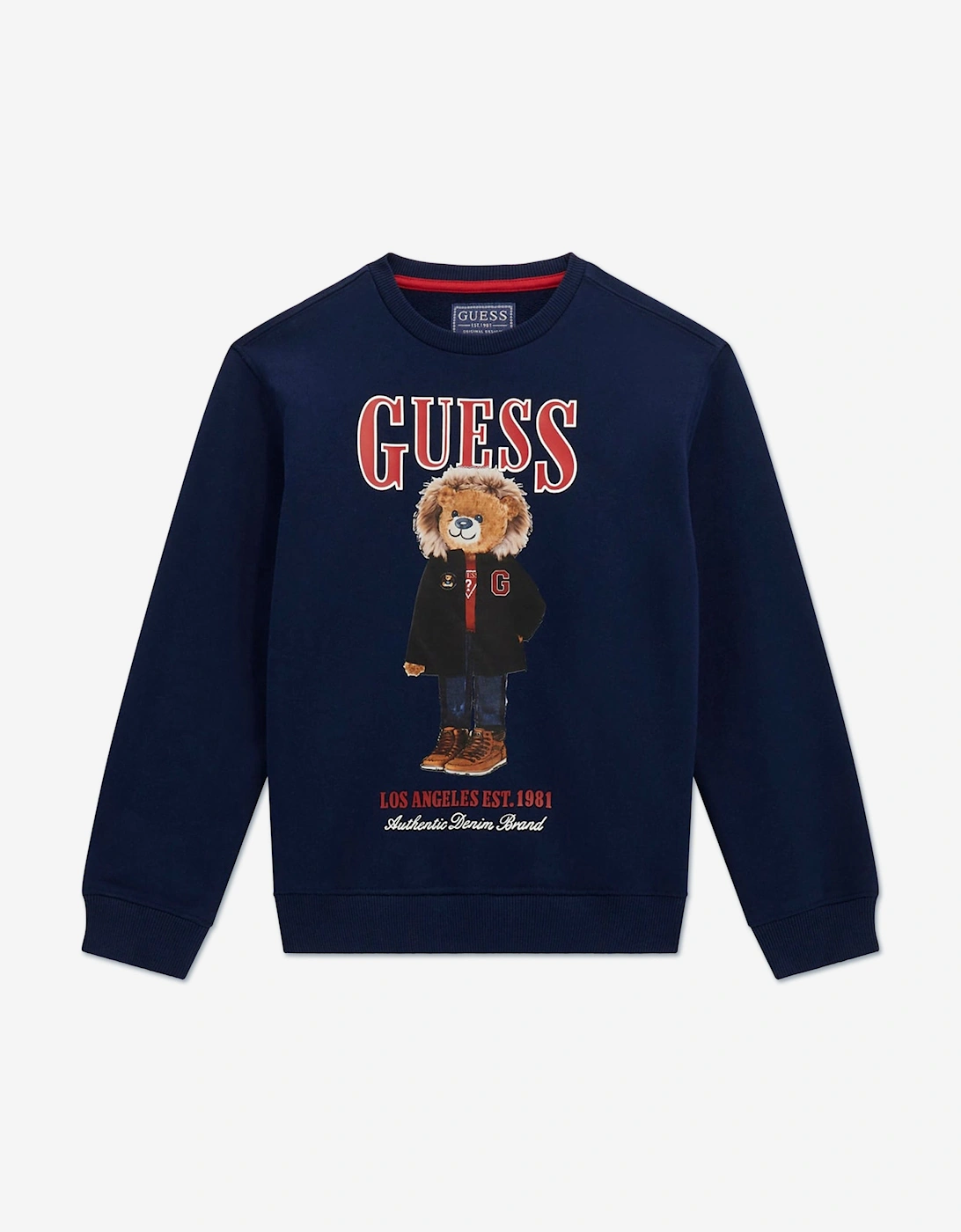 Boys Bear Logo Sweatshirt in Navy, 5 of 4