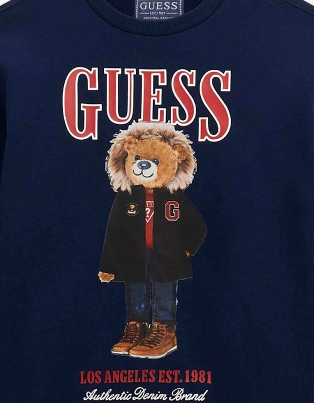 Boys Bear Logo Sweatshirt in Navy