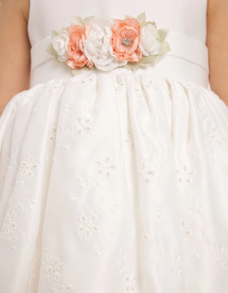 Baby Girls Dress with Headband in White