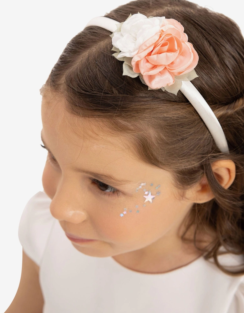 Baby Girls Dress with Headband in White