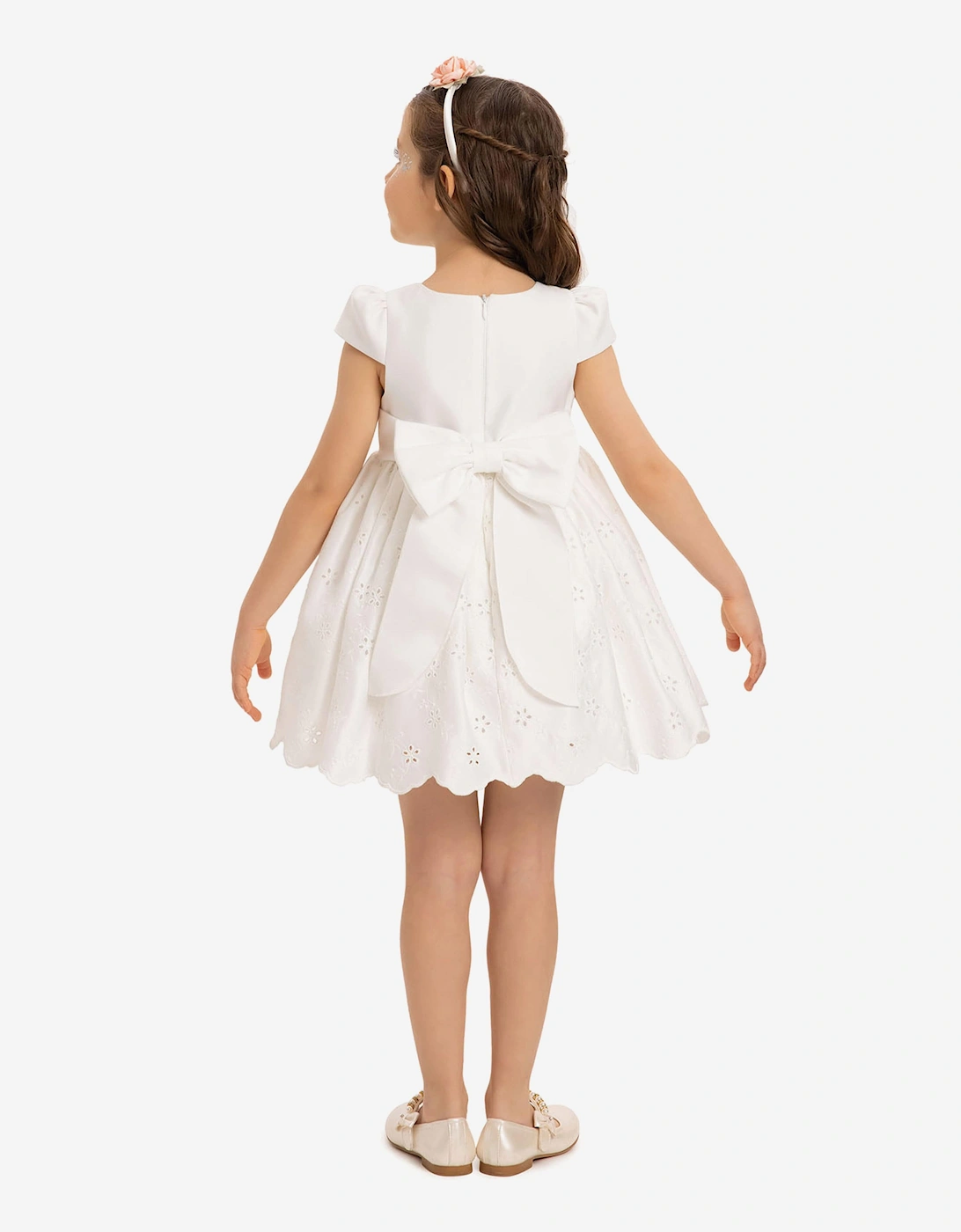 Baby Girls Dress with Headband in White