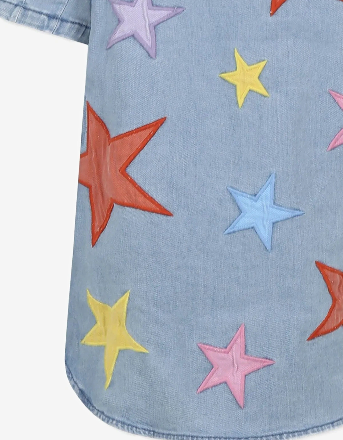 Girls Chambray Star Dress in Blue