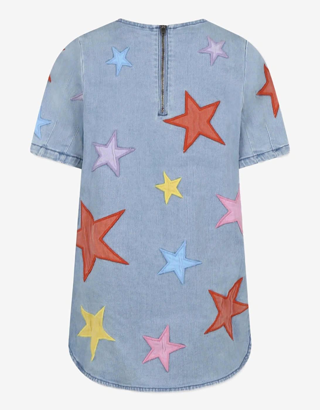 Girls Chambray Star Dress in Blue