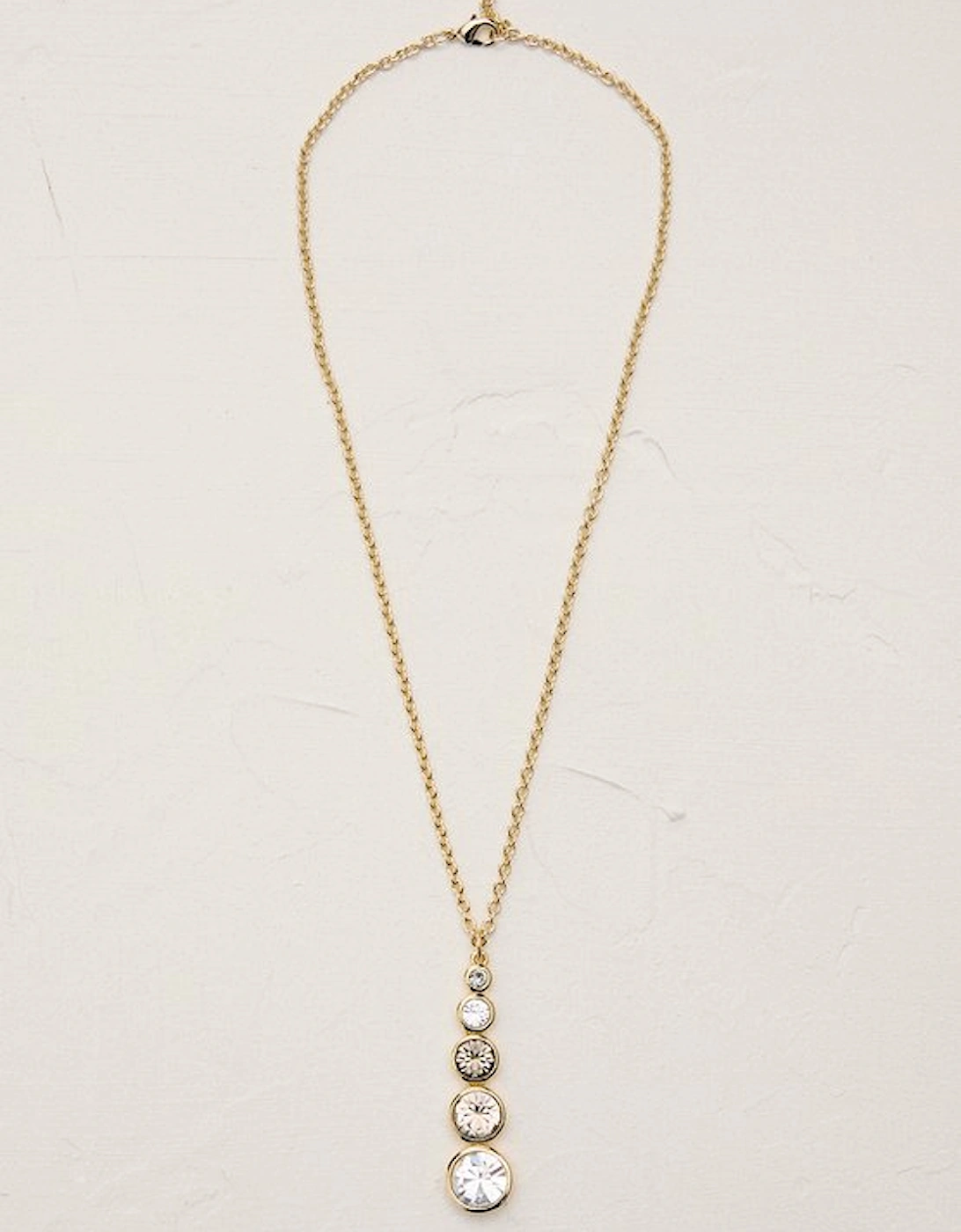 14kt Gold Plated Crystal Teardrop Pendant Necklace