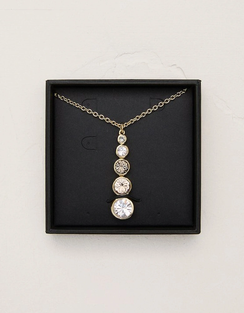 14kt Gold Plated Crystal Teardrop Pendant Necklace