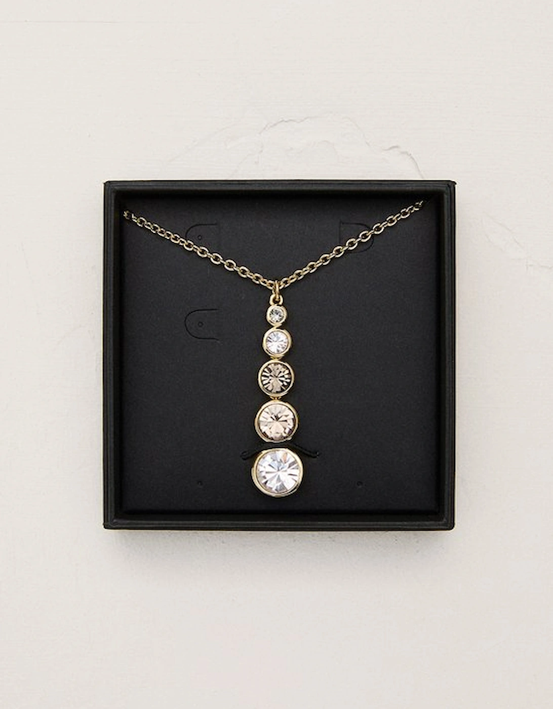 14kt Gold Plated Crystal Teardrop Pendant Necklace