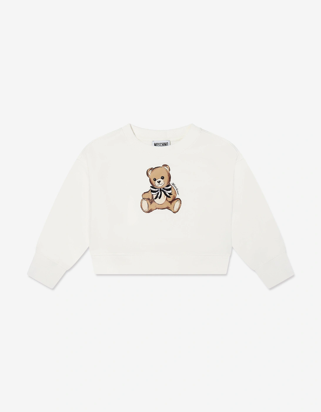Girls Teddy Bear Sweatshirt in Ivory, 5 of 4