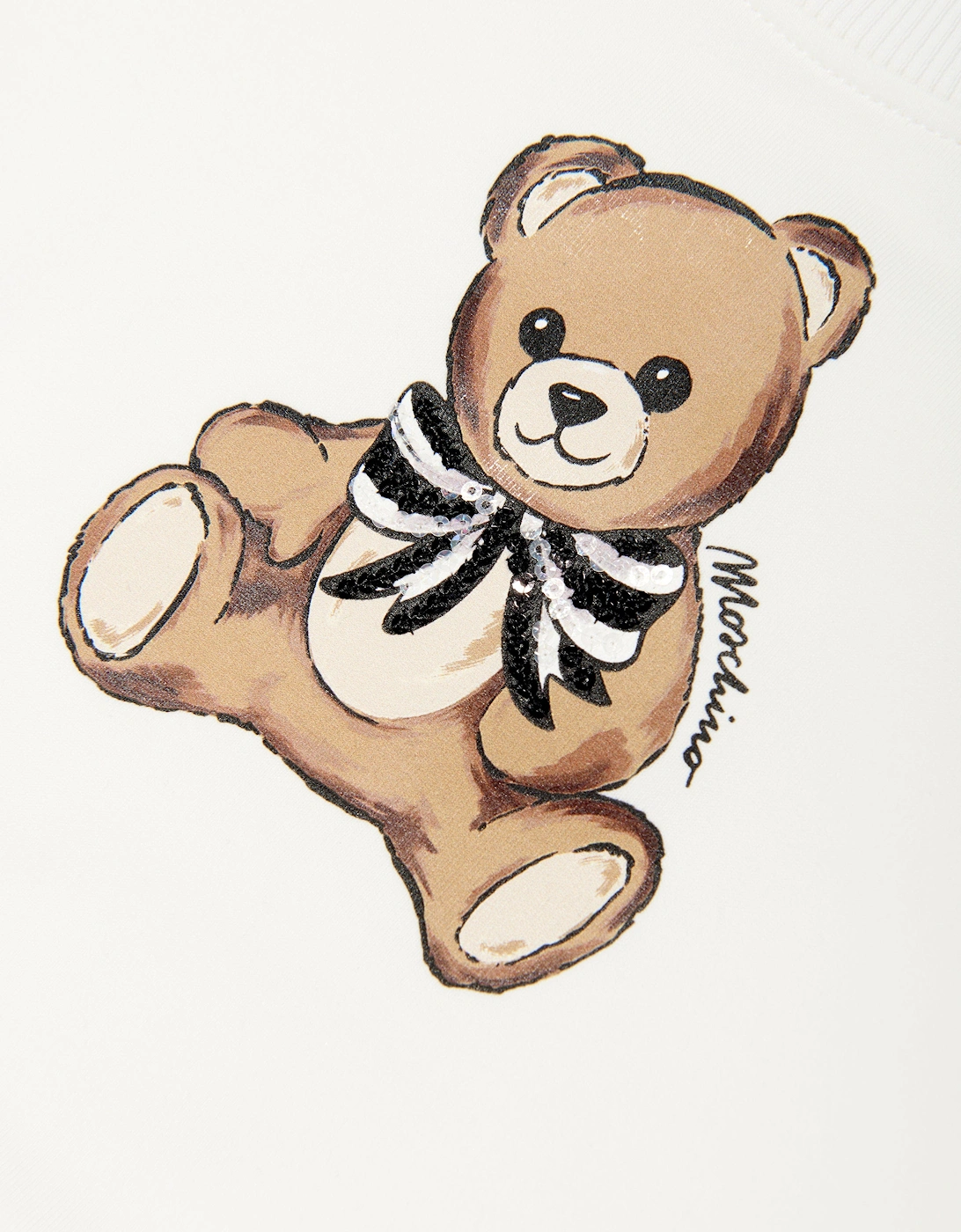 Girls Teddy Bear Sweatshirt in Ivory