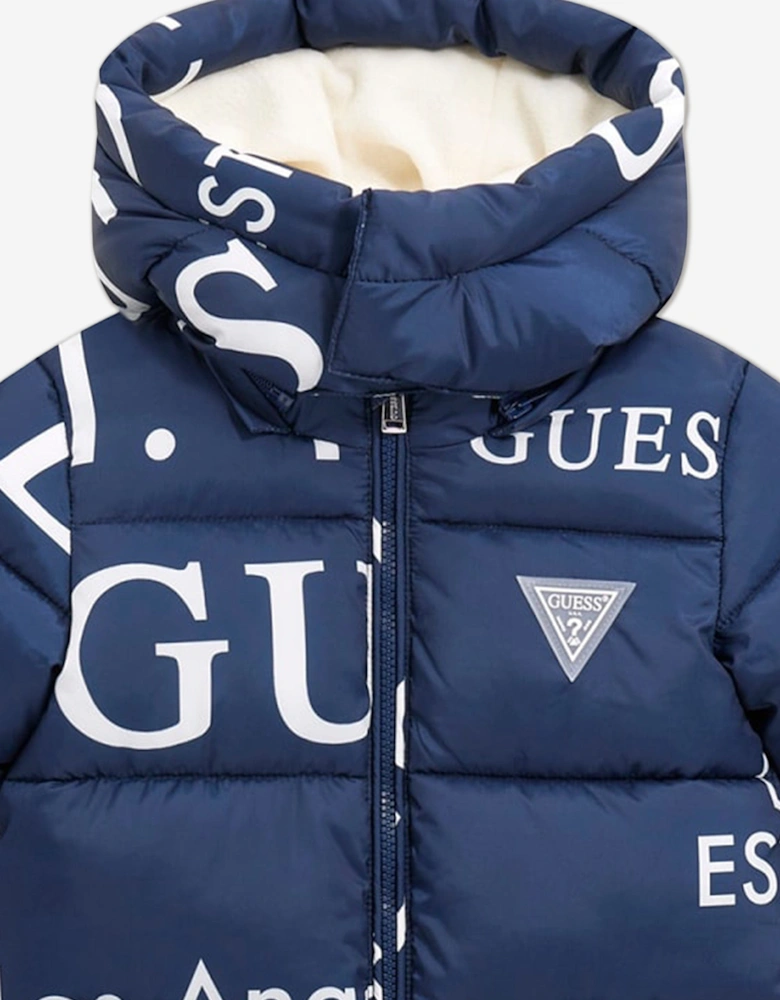 Baby Boys Logo Snowsuit in Navy