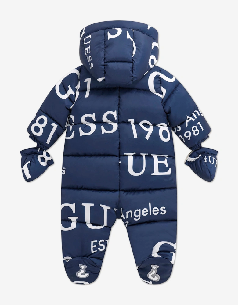 Baby Boys Logo Snowsuit in Navy