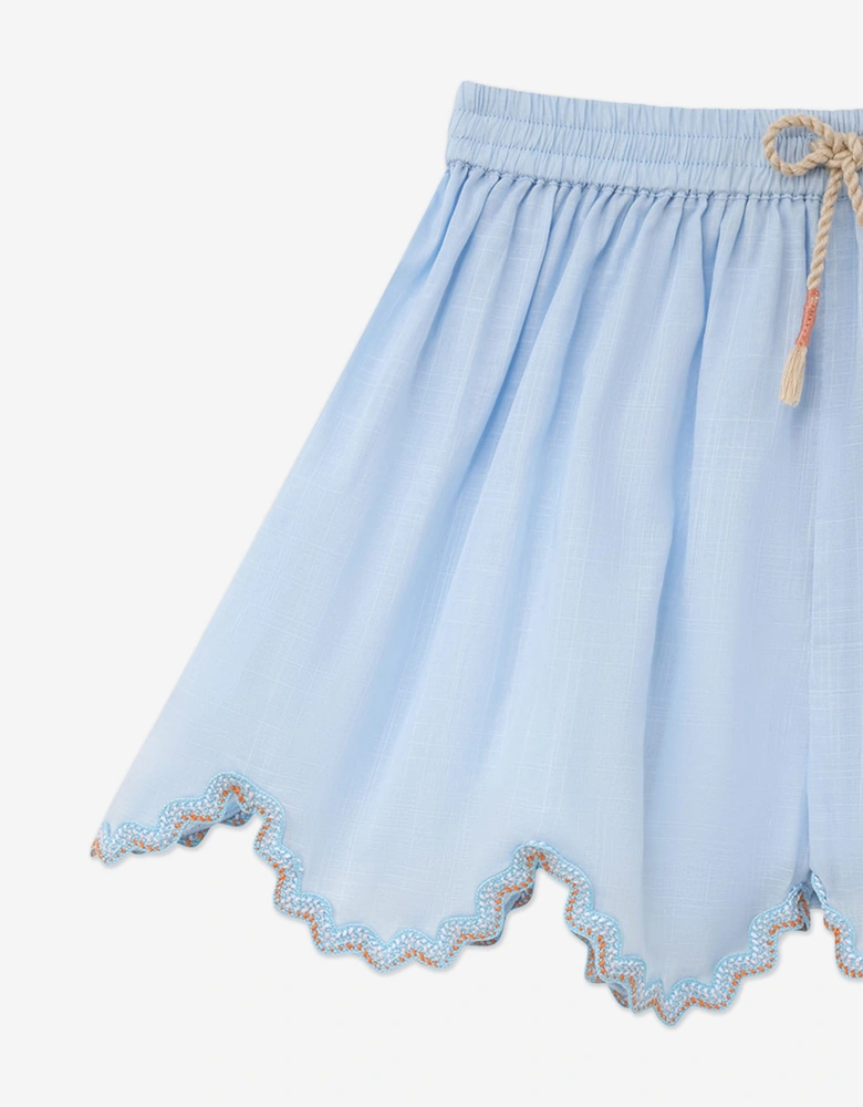 Girls Cascadian Ric Rac Shorts in Blue