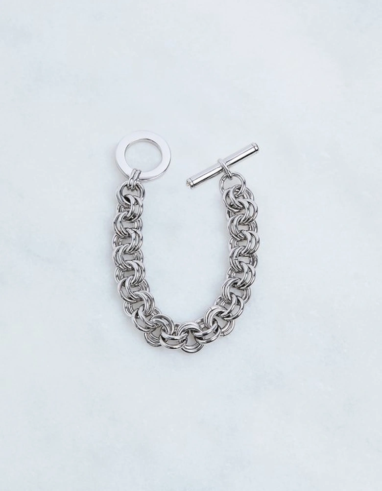 Hand Set European Crystal T-Bar Chain Bracelet