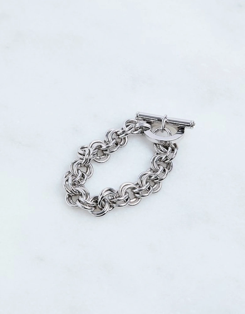 Hand Set European Crystal T-Bar Chain Bracelet