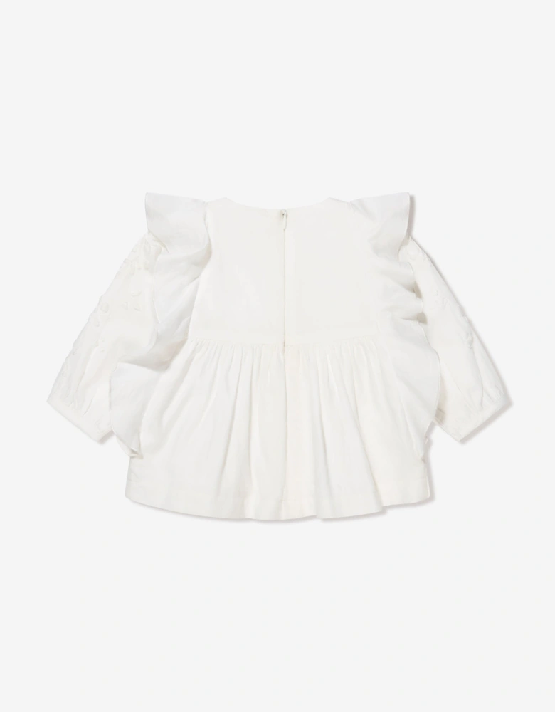 Baby Girls Organic Cotton Blouse in Ivory
