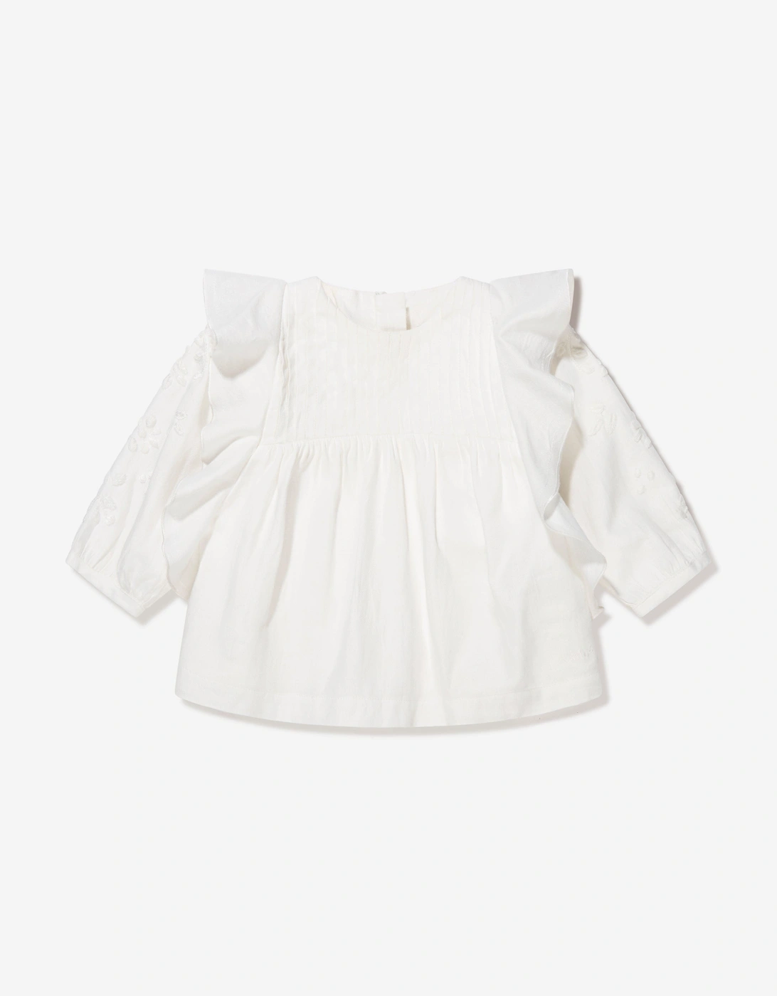 Baby Girls Organic Cotton Blouse in Ivory, 5 of 4