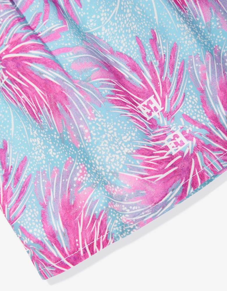 Baby Girls Bi-material Printed Dress in Pink