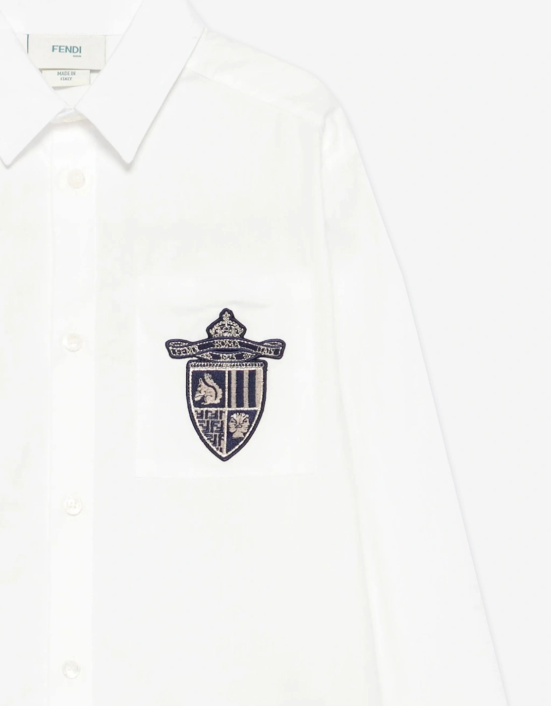 Boys Cotton Poplin Shirt in White