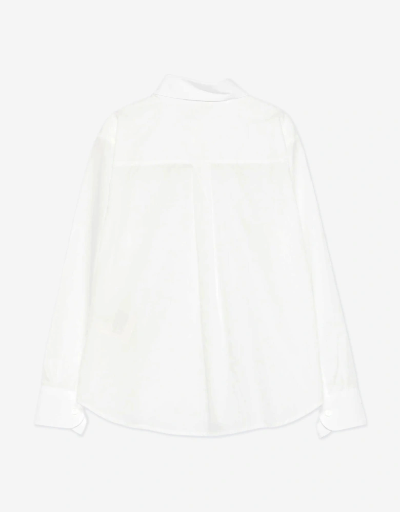 Boys Cotton Poplin Shirt in White