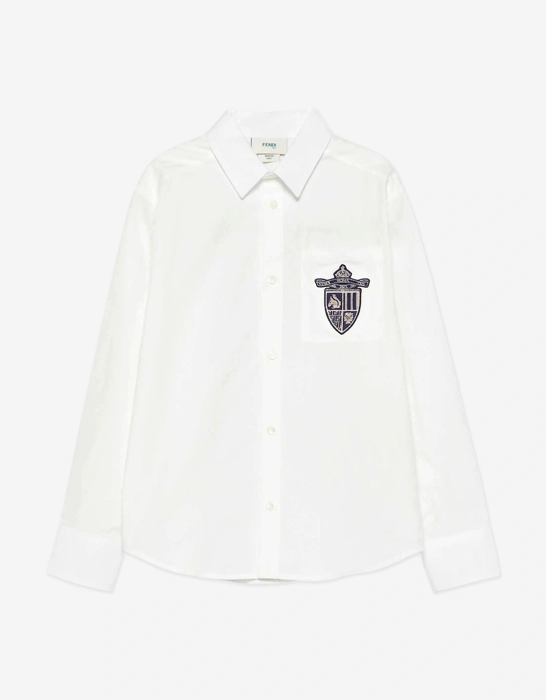 Boys Cotton Poplin Shirt in White, 4 of 3