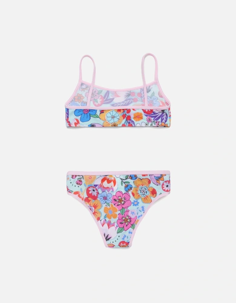 Girls Floral Print Bikini in Multicolour