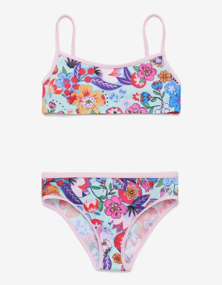 Girls Floral Print Bikini in Multicolour