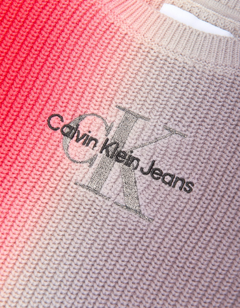 Girls Monogram Gradient Sweater in Auburn