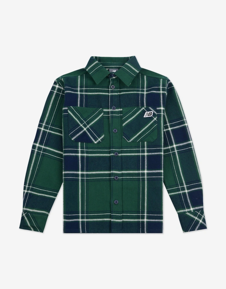 Boys Premium Checked Shirt in Green