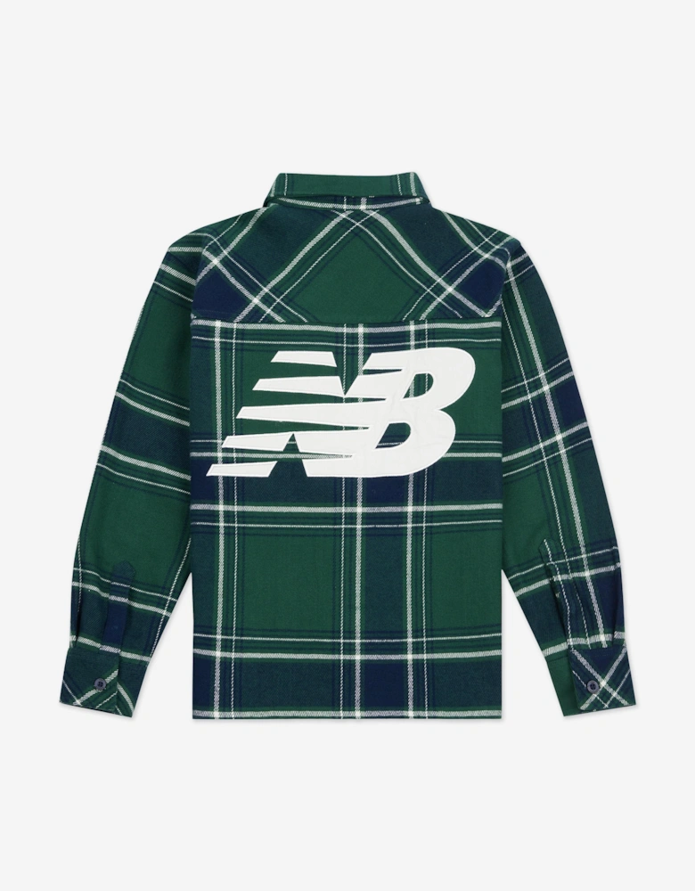 Boys Premium Checked Shirt in Green
